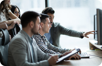 Picture of business people working together in office company