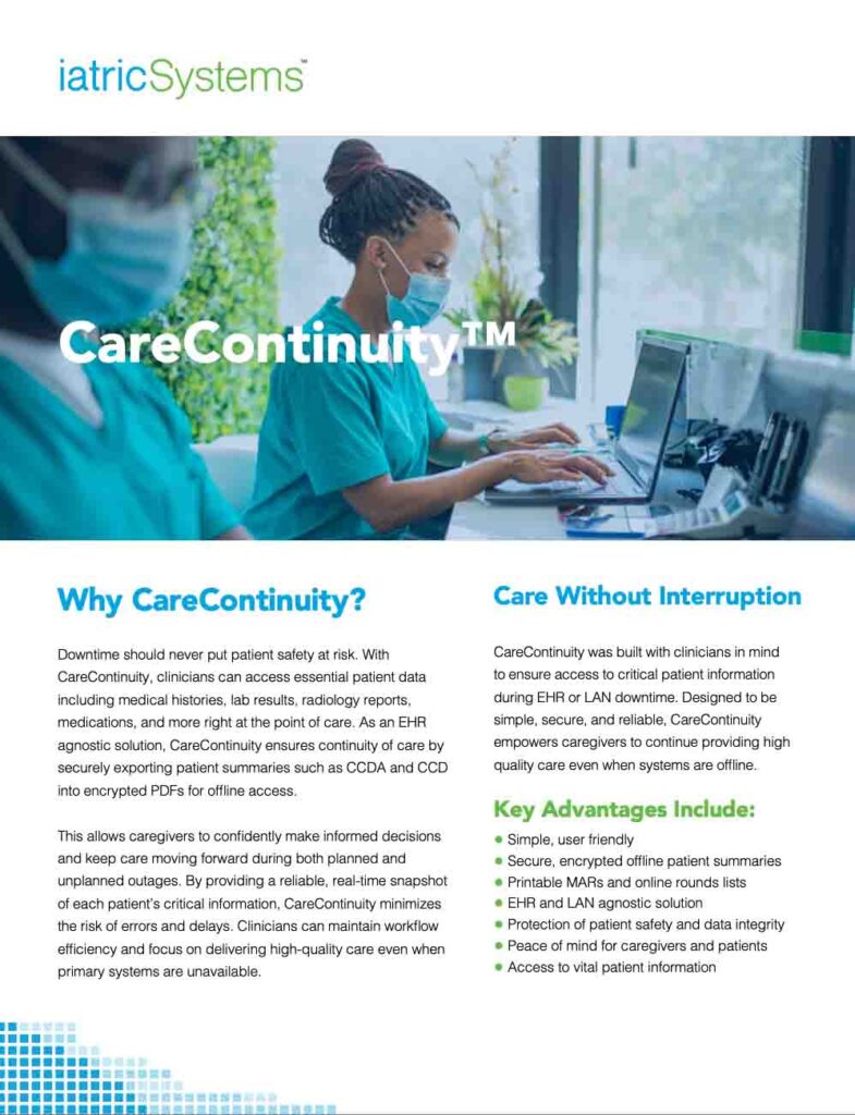 Preview of CareContinuity brochure